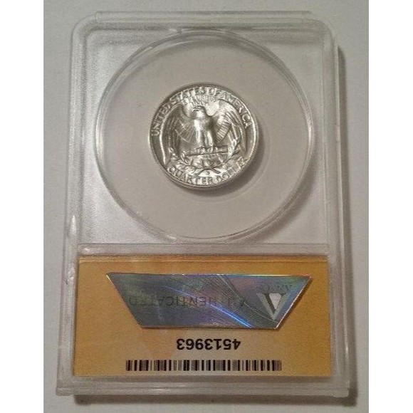 1953 D Washington Quarter MS63 ANACS - Picture 2 of 2